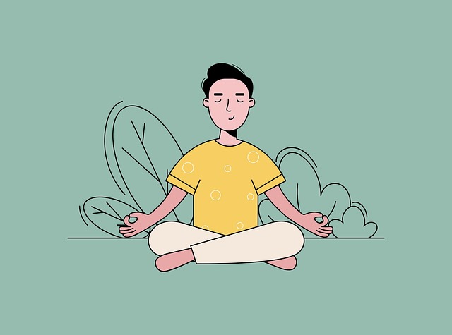 插画素材 - 冥想 /  瑜伽 /  健康 /  自然 /  松弛 /  冥想插画 /  男性