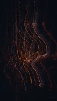 Dynamic abstract light trails creating a colorful pattern on a dark background.